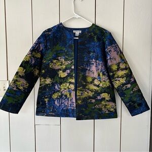 Grace Chuang New York Monet Print Open Jacket Sz S Multicolor
